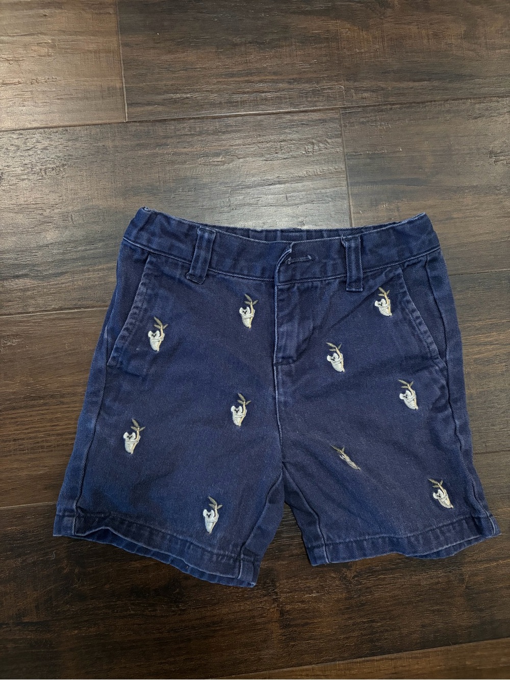 Janie and Jack Koala Embroidered Shorts Boys Size 3 Navy Blue